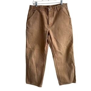 Vintage Carhartt B11 Duck Brown Dungaree Carpenter Work Pants USA